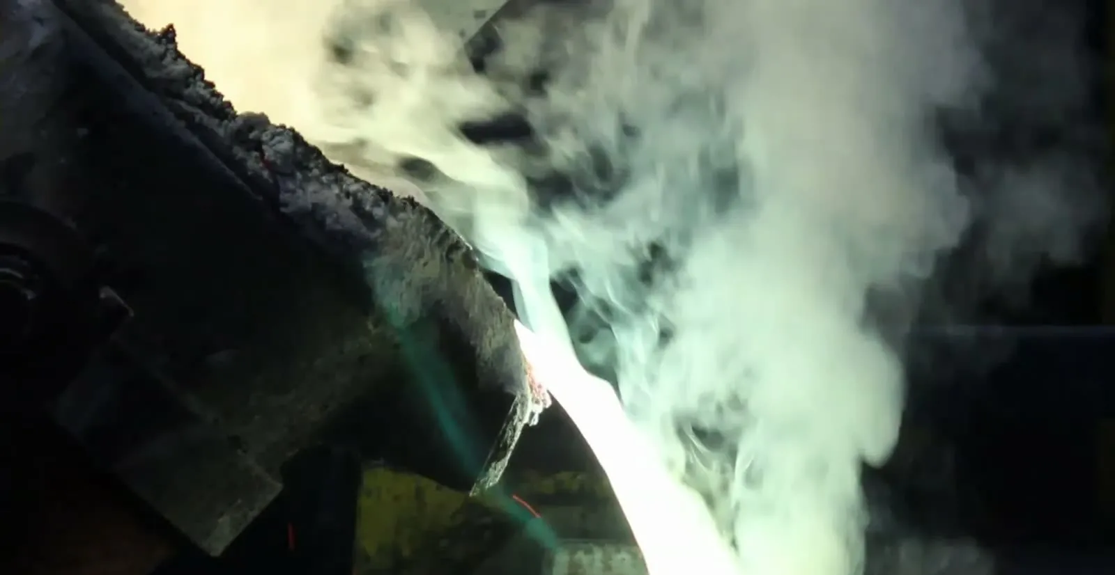 Molten bronze being poured